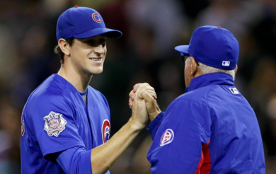 Kyle Hendricks Major Momentos relic - Wrigley Field Flag